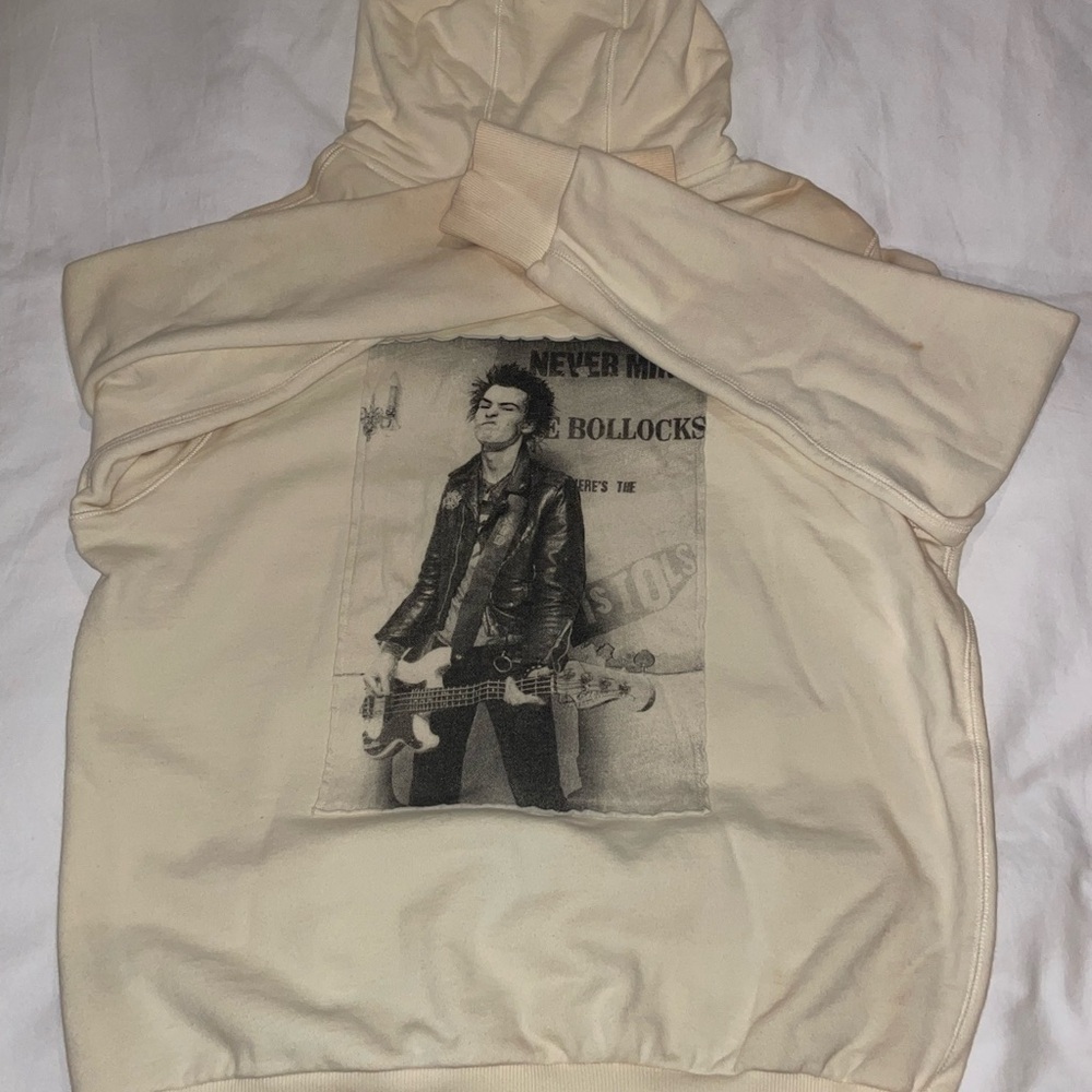 Midnight Studios Men's Cream and White Hoodie